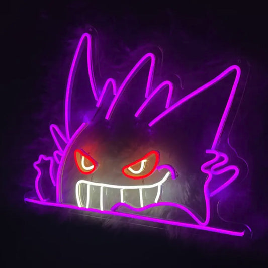 Gengar LED Neon Light Signs Acrylic Wall Decor for Kids Teen Bedrooms Birthday Parties Hotels Bars Buildings